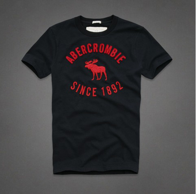 Abercrombie Fitch Hombres De Cuello Redondo Corto Remera AF5155